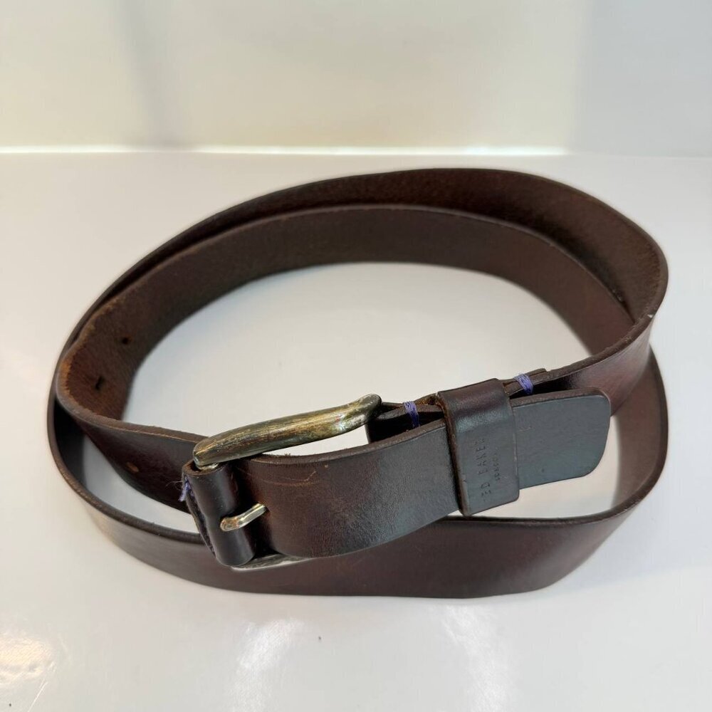 Men’s Ted Baker London Leather Belt – Made in Italy – Size 34 (110 cm) - Picture 11 of 13